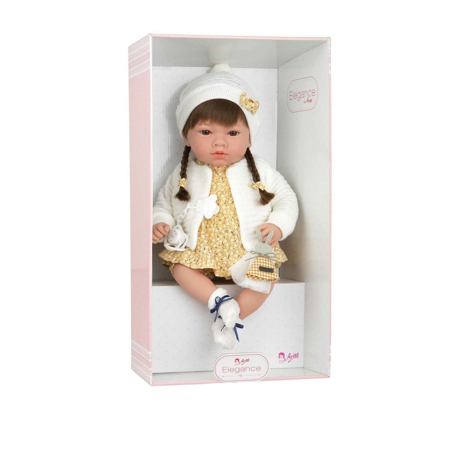 Кукла Arias Elegance Aria 40 см в желтой одежде и с соской Т22045 - фото 1