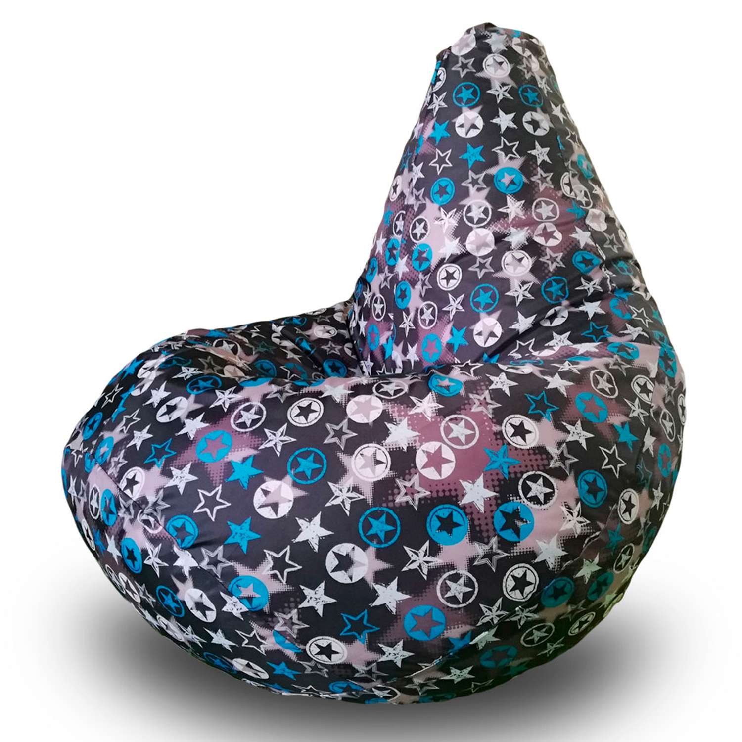 Кресло-мешок груша MyPuff размер XXL миди оксфорд принт - фото 1