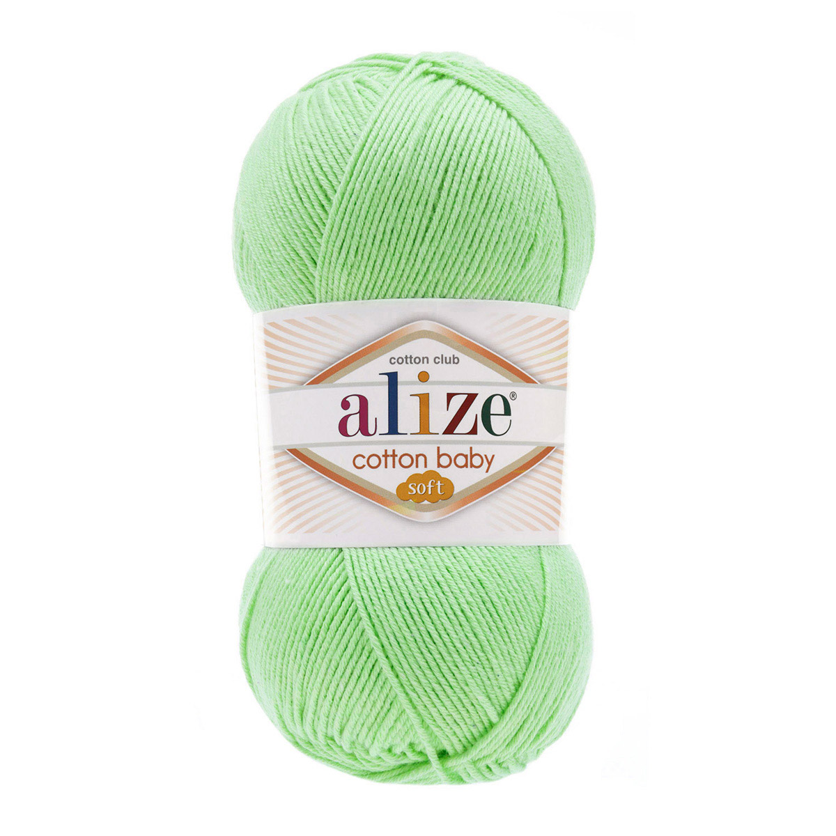 Пряжа для вязания Alize cotton baby soft 100 гр 270 м мягкая плюшевая xлопок aкрил 41 мята 5 мотков - фото 7