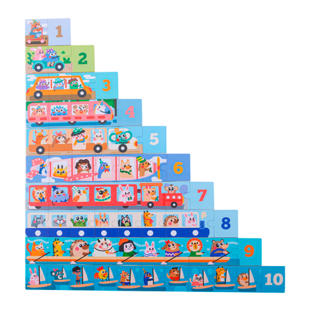 Набор пазлов для обучения Baby and Kids Детская развивающая игра головоломка с цифрами 65 деталей