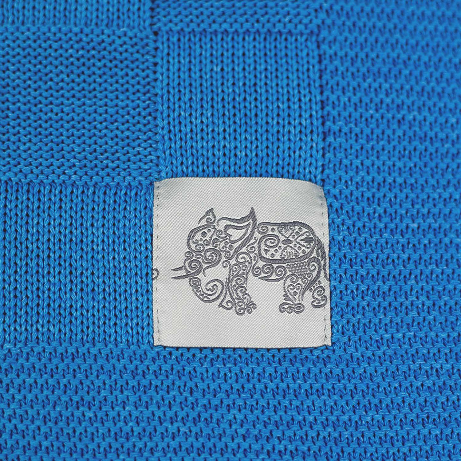 Плед-покрывало детский вязаный WARM WHIFF D-08 голубой конверт на выписку одеяло в коляску в кроватку на лето 90x110 - фото 5