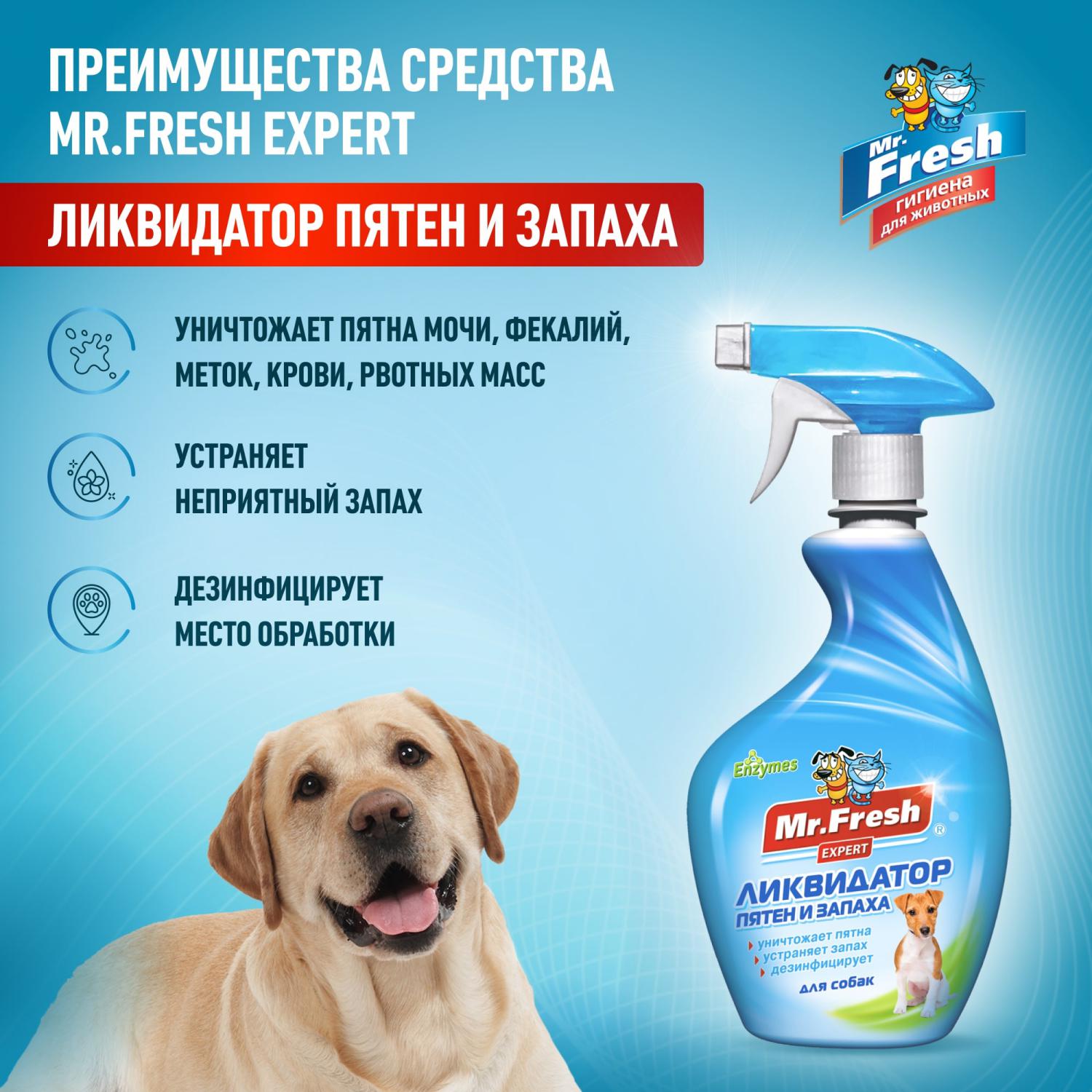 Спрей для собак Mr.Fresh Expert 3в1 ликвидатор пятен и запаха 500мл - фото 2