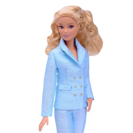 Шелковый брючный костюм Эленприв Светло-голубой для куклы 29 см типа Барби