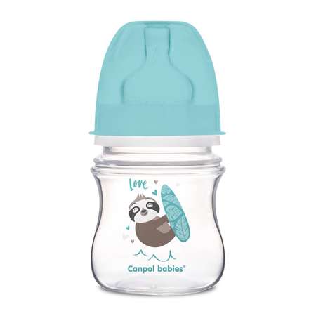Бутылочка Canpol Babies Toys с широким горлышком антиколиковая 120мл с 0месяцев Голубой