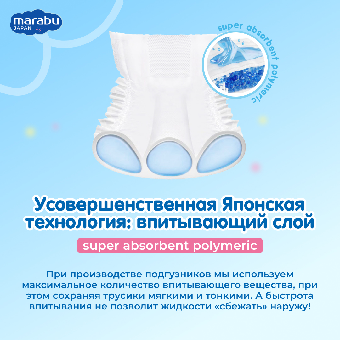 Подгузники-трусики EASY GO MARABU 3 M 6-11 кг 46 шт - фото 11