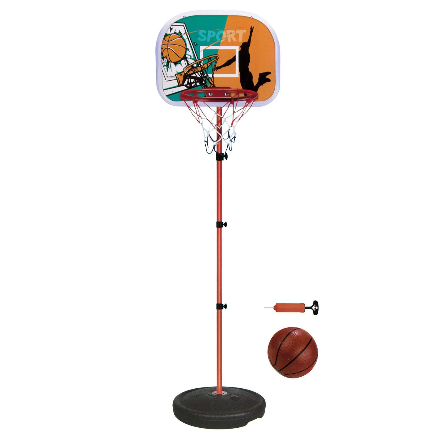 Набор для игры в баскетбол S+S щит с корзиной на стойке - фото 1