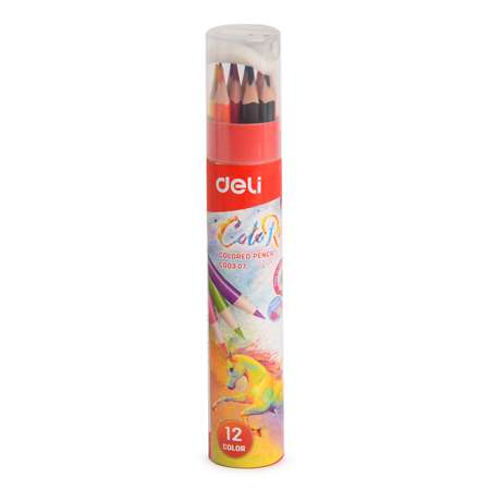 Карандаши Deli Color Run с точилкой 12цветов EC00307