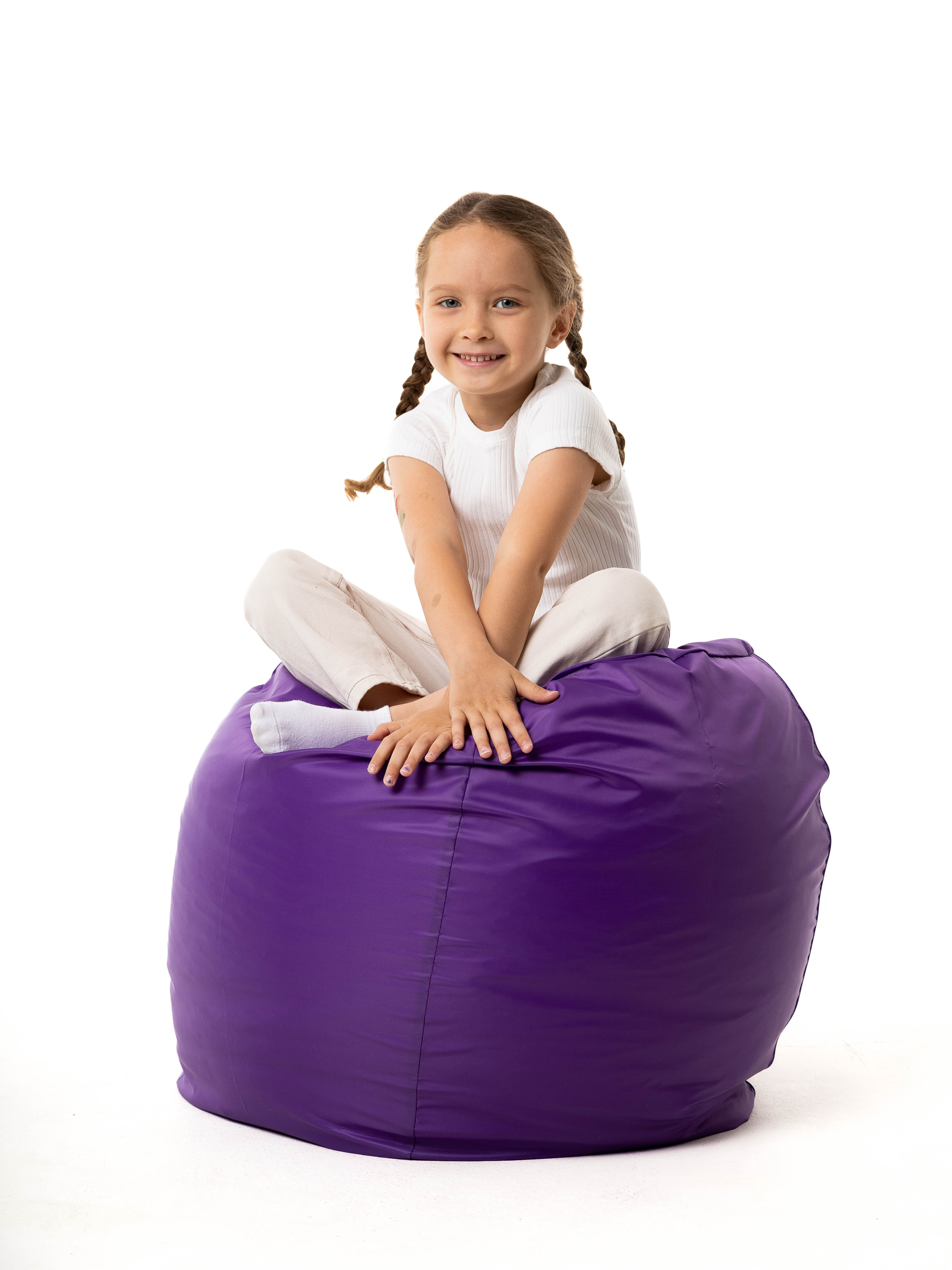 Кресло мешок груша PUFFGARDEN XL фиолетовое оксфорд ткань со съемным чехлом - фото 7