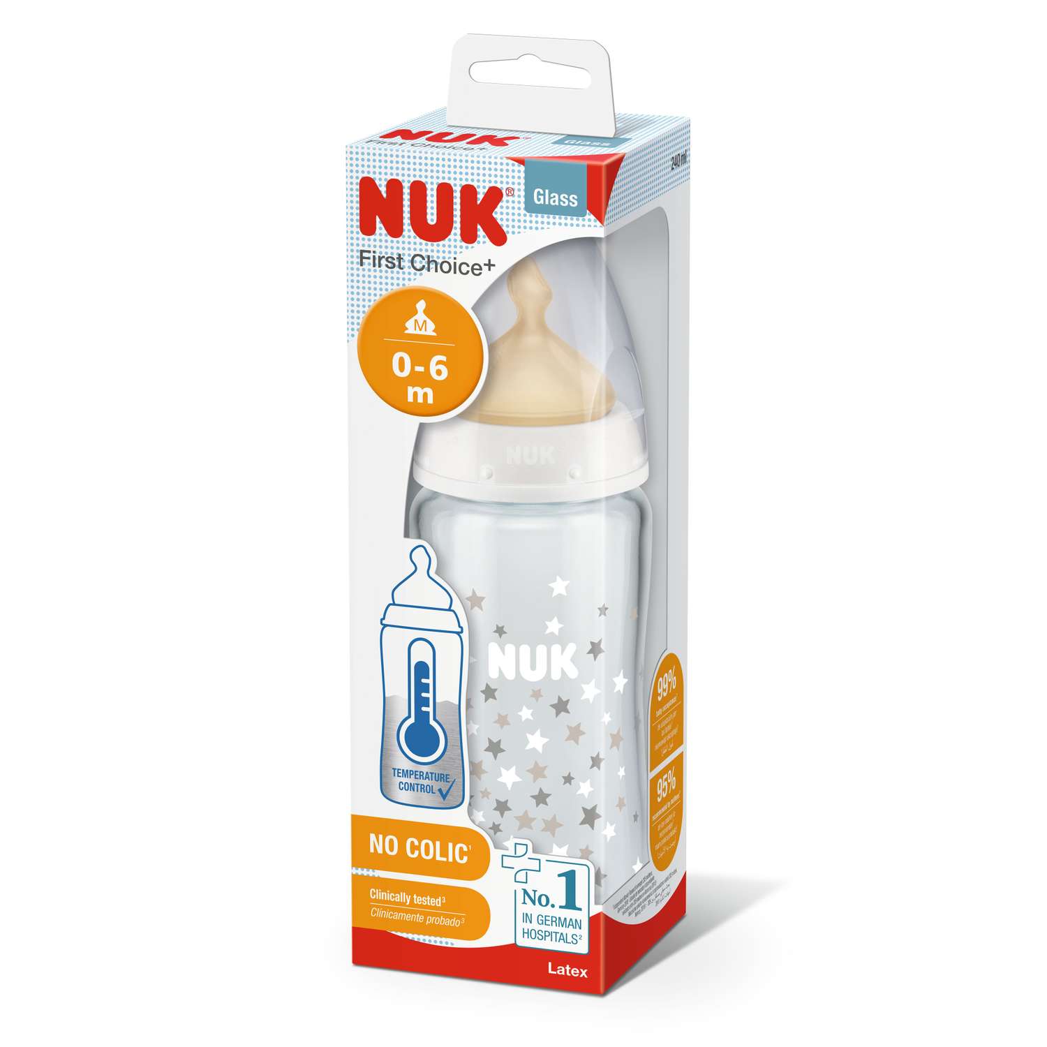Бутылочка Nuk First Choice Plus с индикатором температуры 300мл Белая 10741927 - фото 2
