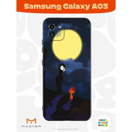 Силиконовый чехол Mcover для смартфона Samsung Galaxy A03 Союзмультфильм А луна все-таки вкусная