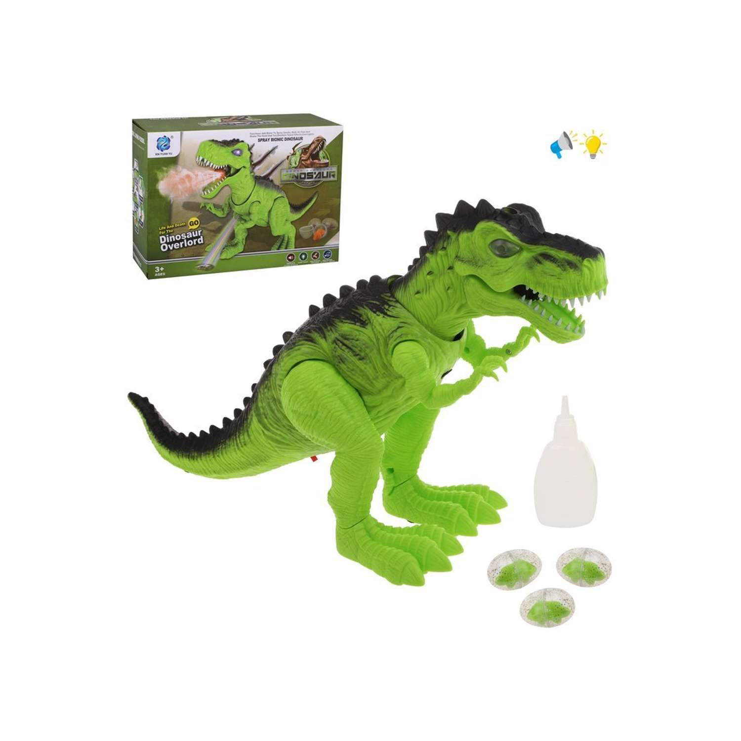 Динозавр дишащий паром Наша Игрушка со световыми эффектами - фото 1