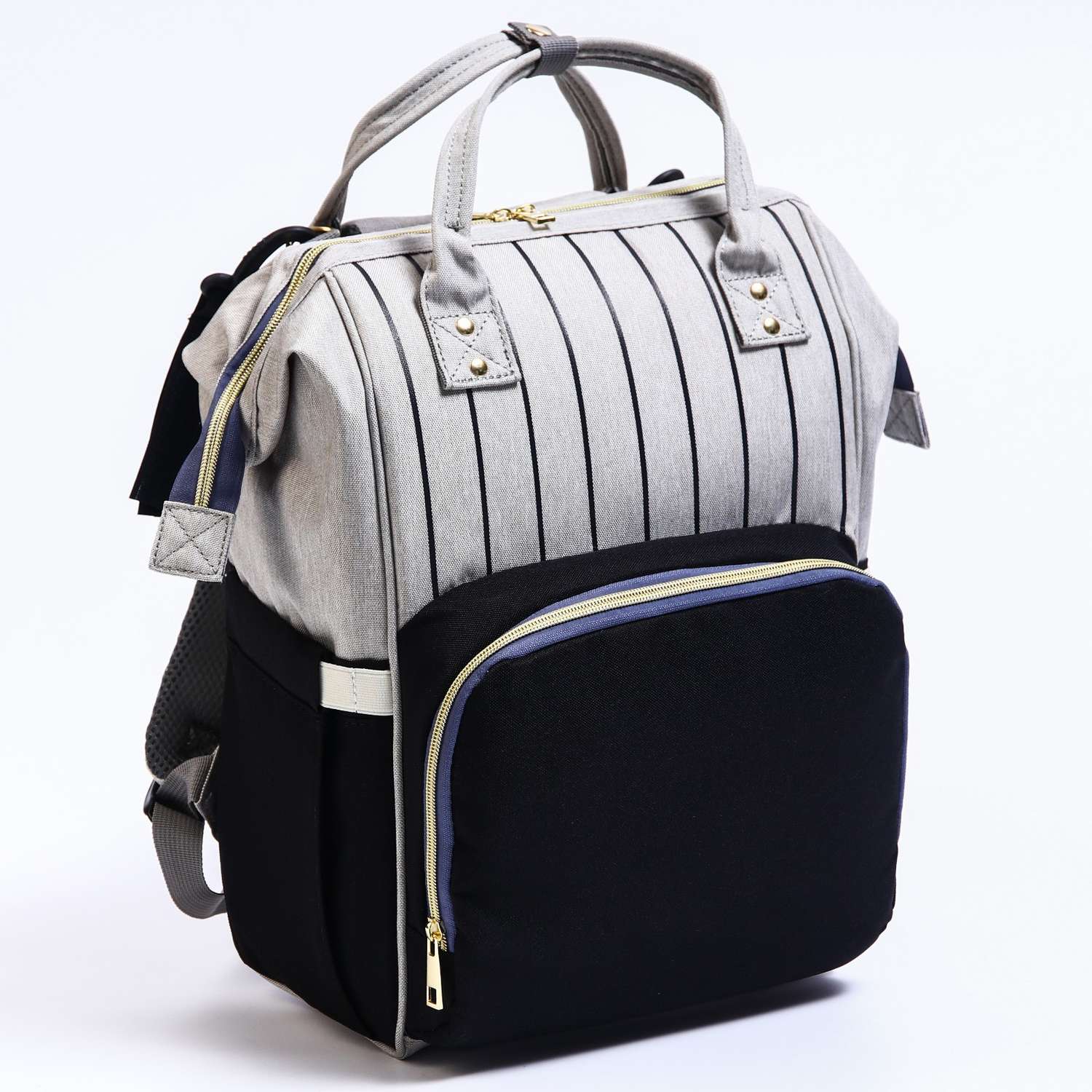 Сумка-рюкзак Sima-Land для хранения вещей малыша цвет серый/черный - фото 3
