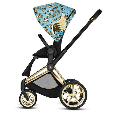 Коляска с прогулочным блоком и рамой Cybex Priam FE JS Cherubs Blue