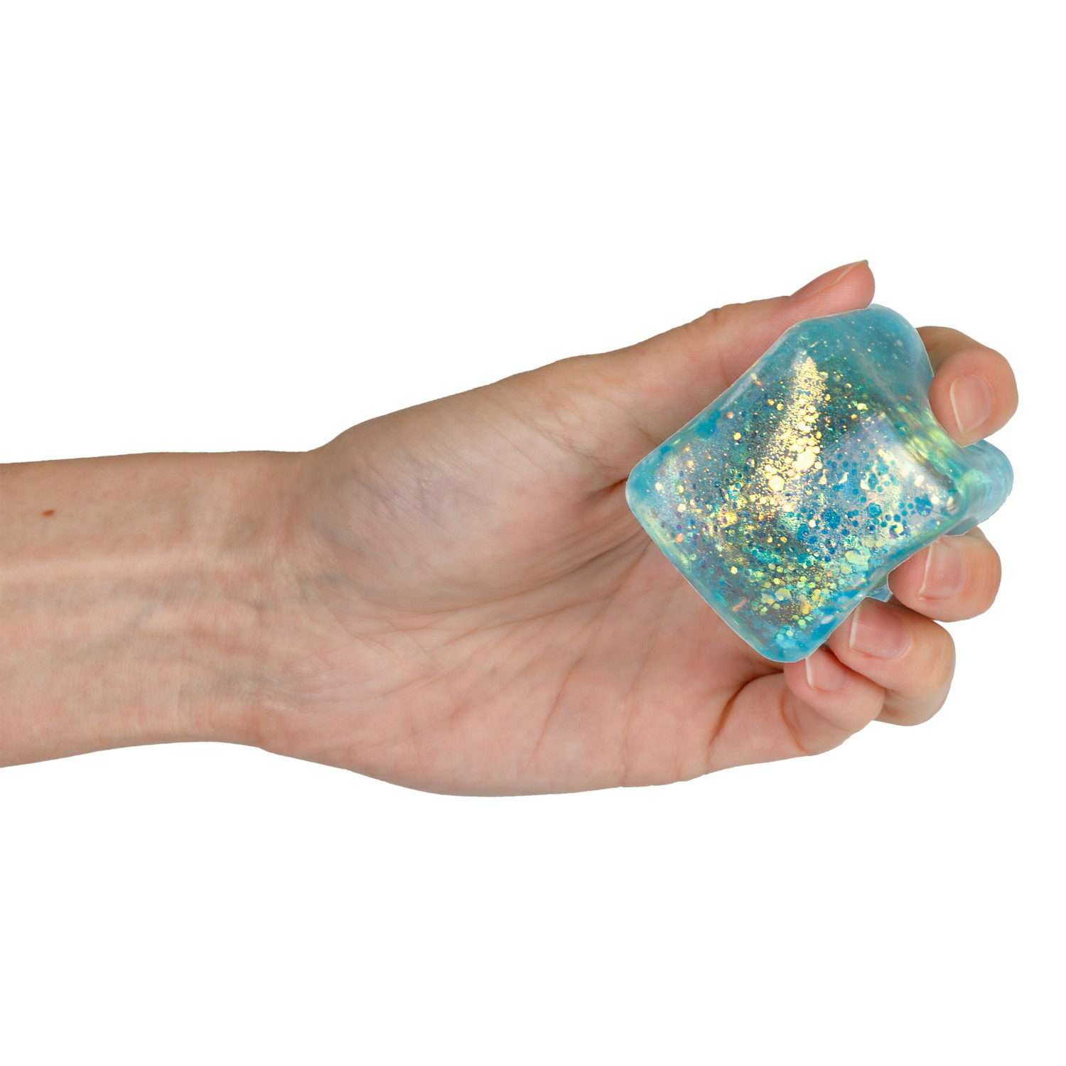 Игрушка-антистресс Крутой замес Супергель Куб 5 см синий - фото 3