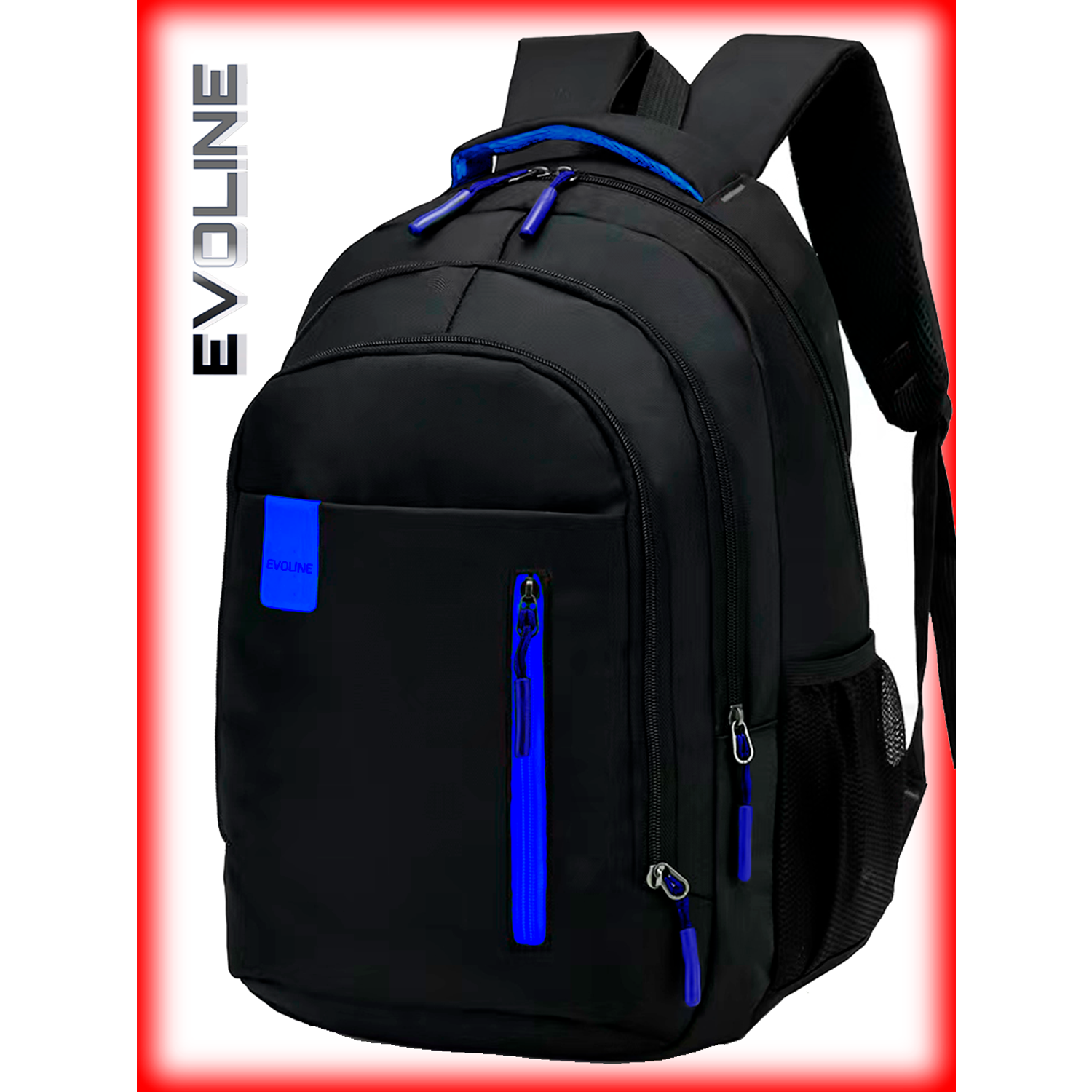 Рюкзак школьный Evoline Черный синий EVO-330-41 - фото 8