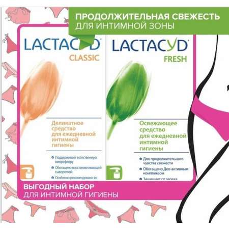 Набор Lactacyd для интимной гигиены «Продолжительная свежесть для интимной зоны»