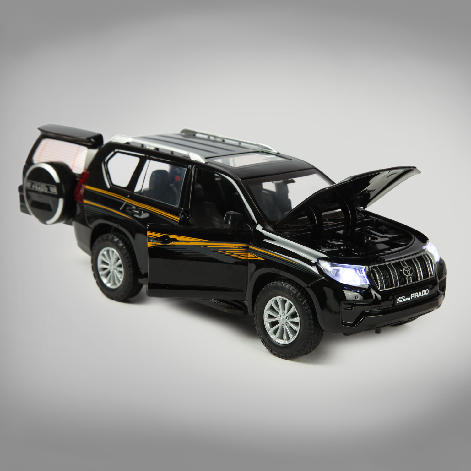 Машинка Mobicaro 1:24 Toyota Land Cruiser Prado Черная 68270A 68270A - фото 6