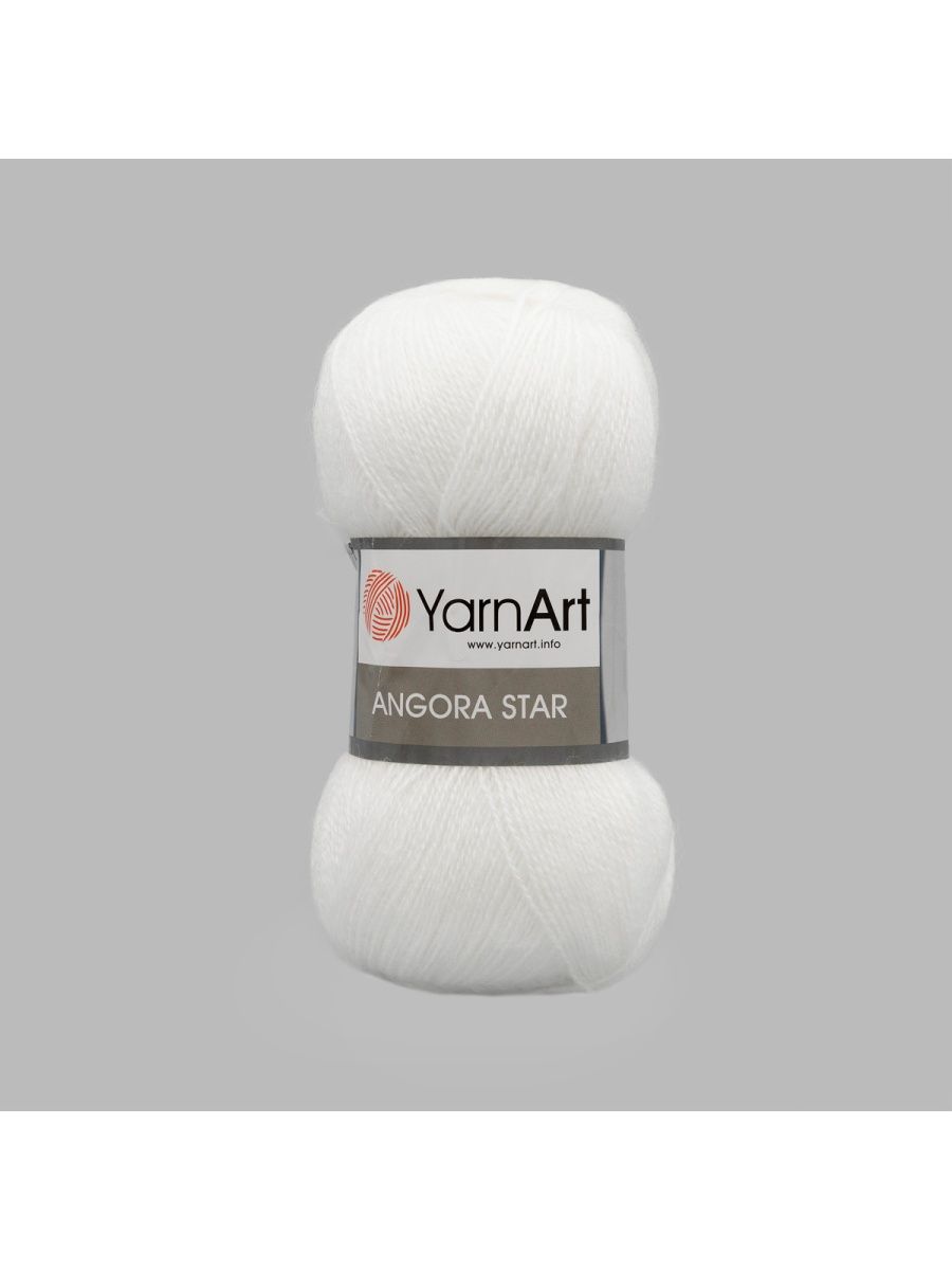 Пряжа YarnArt Angora Star тонкая полушерстяная 100 г 500 м 501 белый 5 мотков - фото 6