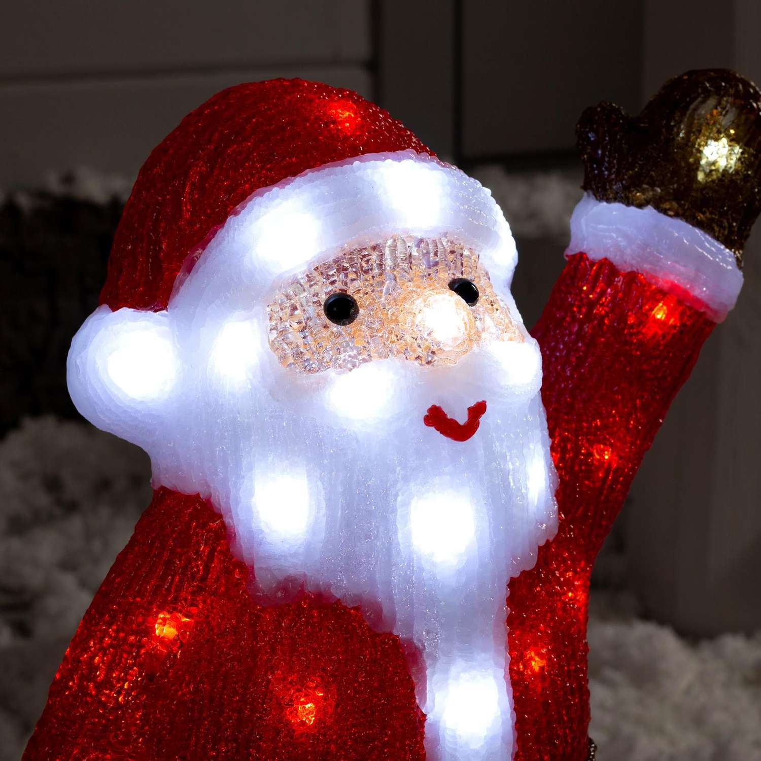 Светодиодная Luazon фигура «Приветливый Дед Мороз» 22 × 30 × 20 см акрил 40 LED 220 В свечение белое - фото 3