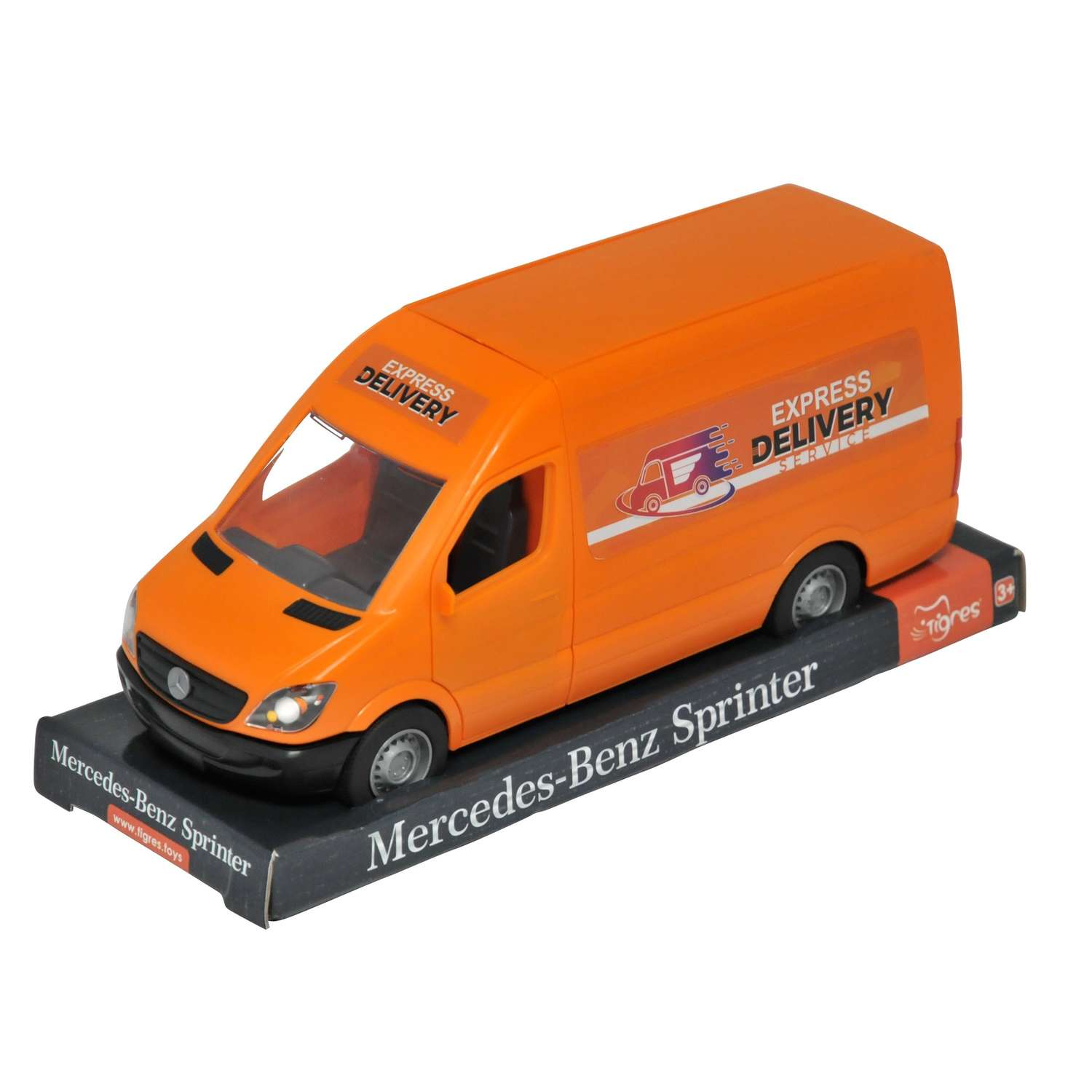 Машинка TIGRES Mercedes-Benz Sprinter грузовой оранжевый на планшетке 39719 39719 - фото 1