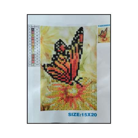 Алмазная мозаика Seichi Бабочка 15х20 см