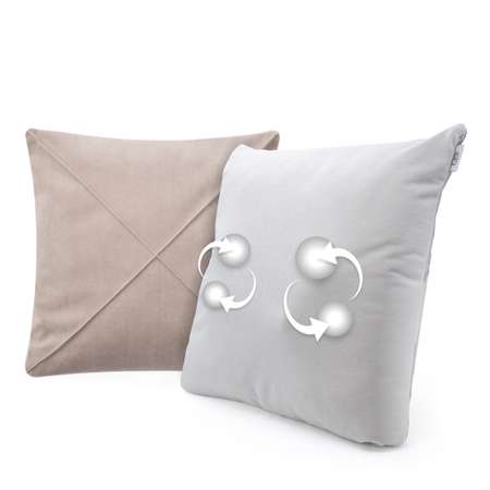 Массажная подушка для тела GESS Decora бежевая в комплекте с декоративной подушкой 1шт и наволочками 2шт