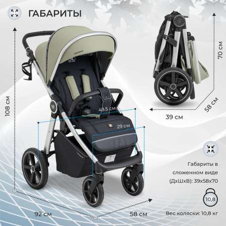 Коляска прогулочная Sweet Baby Contente Olive Green