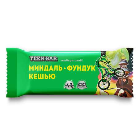 Батончик Teen Bar фруктово-ореховый миндаль-фундук-кешью 35г