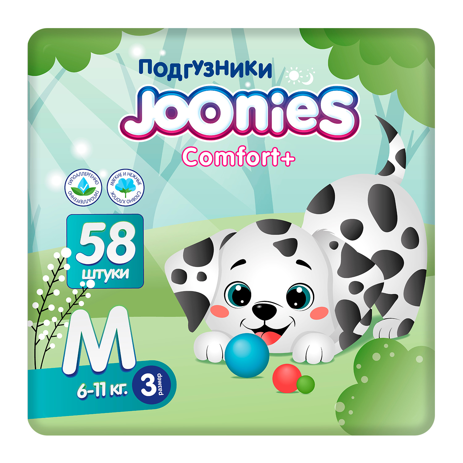 Подгузники Joonies Comfort M (6-11) 58 шт. - фото 1