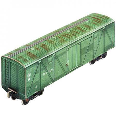 Сборная модель Умная бумага Железная дорога 1/87 Крытый вагон 11-066 571-2