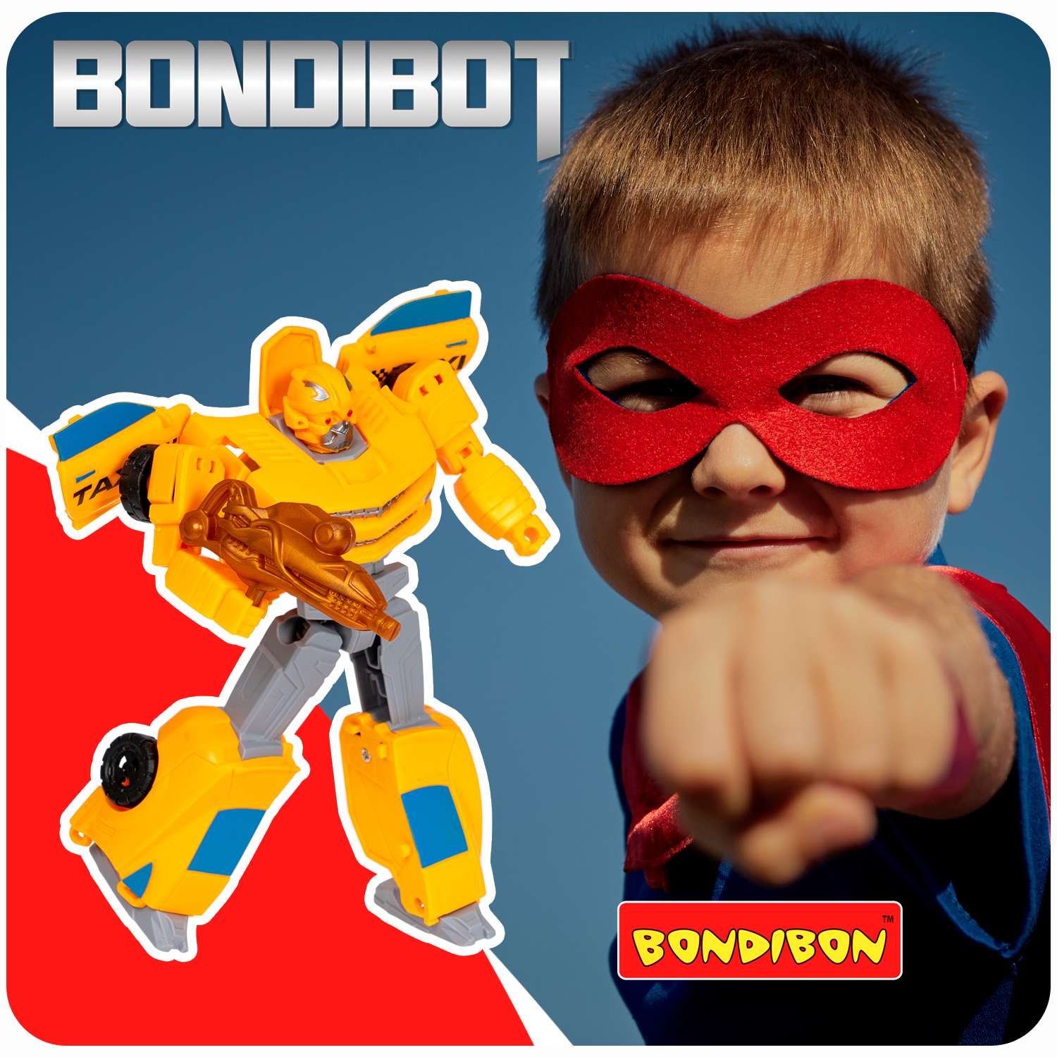 Трансформер BONDIBON Bondibot Робот-автомобиль такси 2 в 1 жёлтого цвета - фото 11