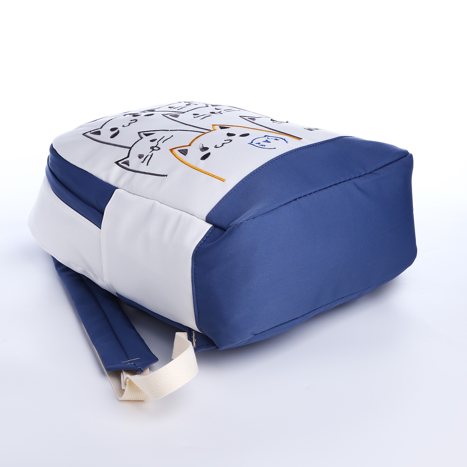 Рюкзак школьный NAZAMOK из текстиля на молнии 3 кармана цвет синий - фото 3