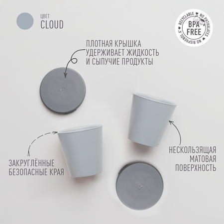 Набор стаканов с крышкой BIBS Cup Set Cloud