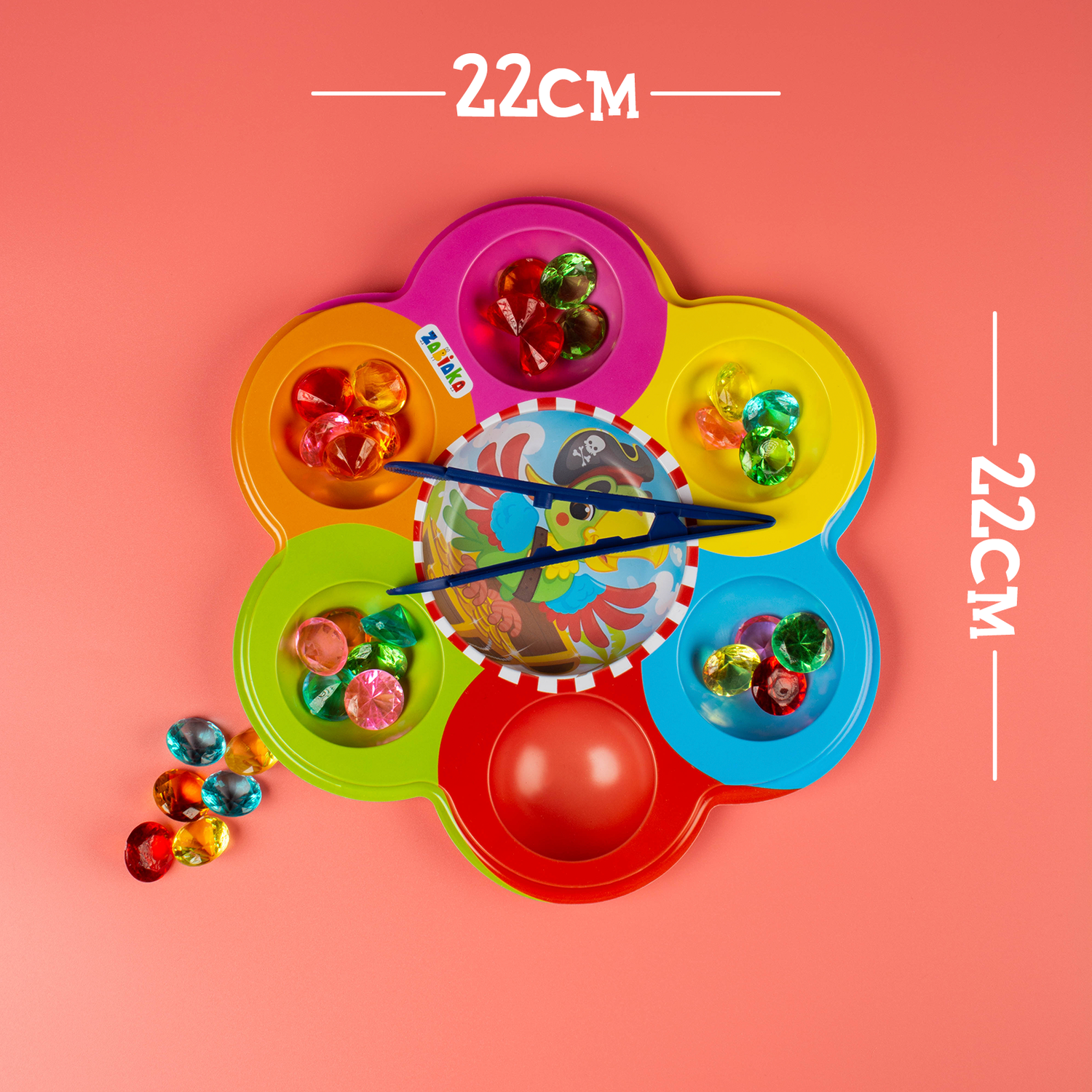 Cортер IQ-ZABIAKA Сокровища пиратов на 6 цветов с пинцетом по методике Монтессори - фото 2