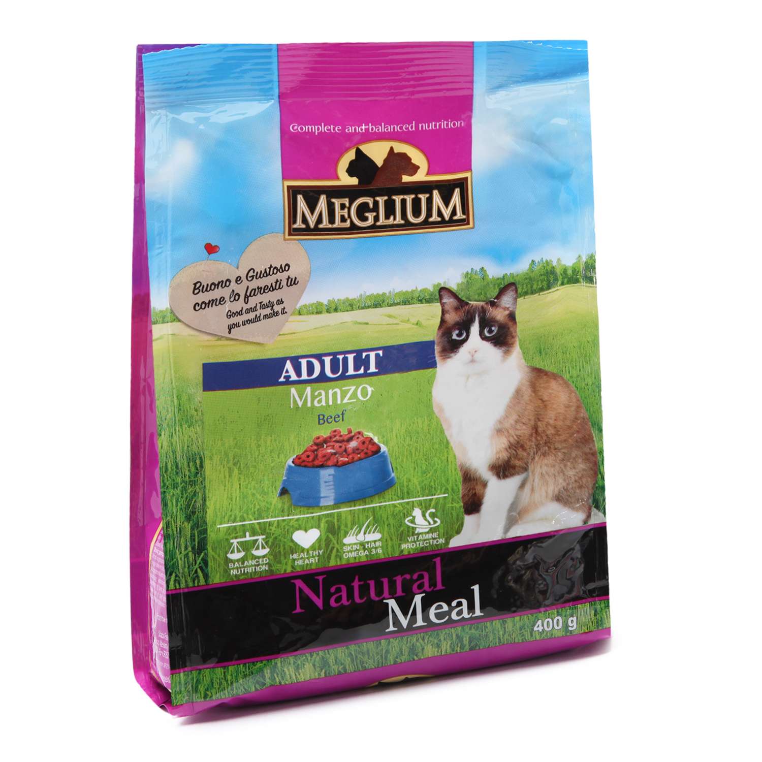 Корм сухой для кошек Meglium Adult 400г говядина - фото 1