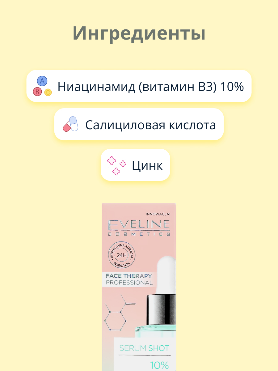 Сыворотка для лица EVELINE с ниацинамидом 10% против несовершенств кожи 30 мл - фото 2