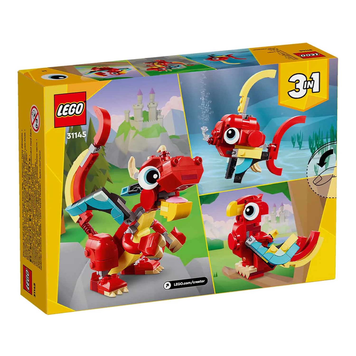 Конструктор детский LEGO Creator 3-in-1 Красный дракон 31145 - фото 11