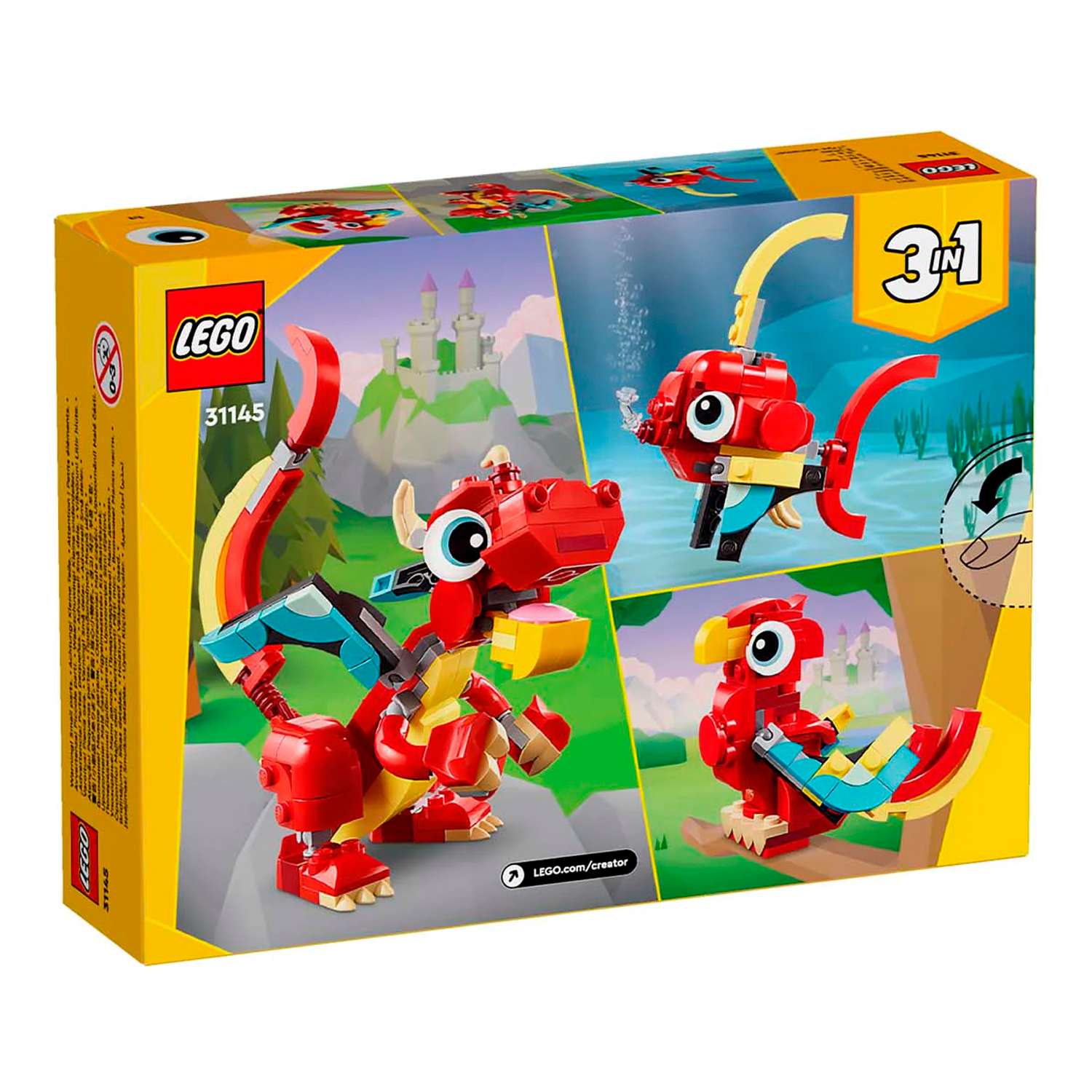 Конструктор детский LEGO Creator 3-in-1 Красный дракон 31145 - фото 11