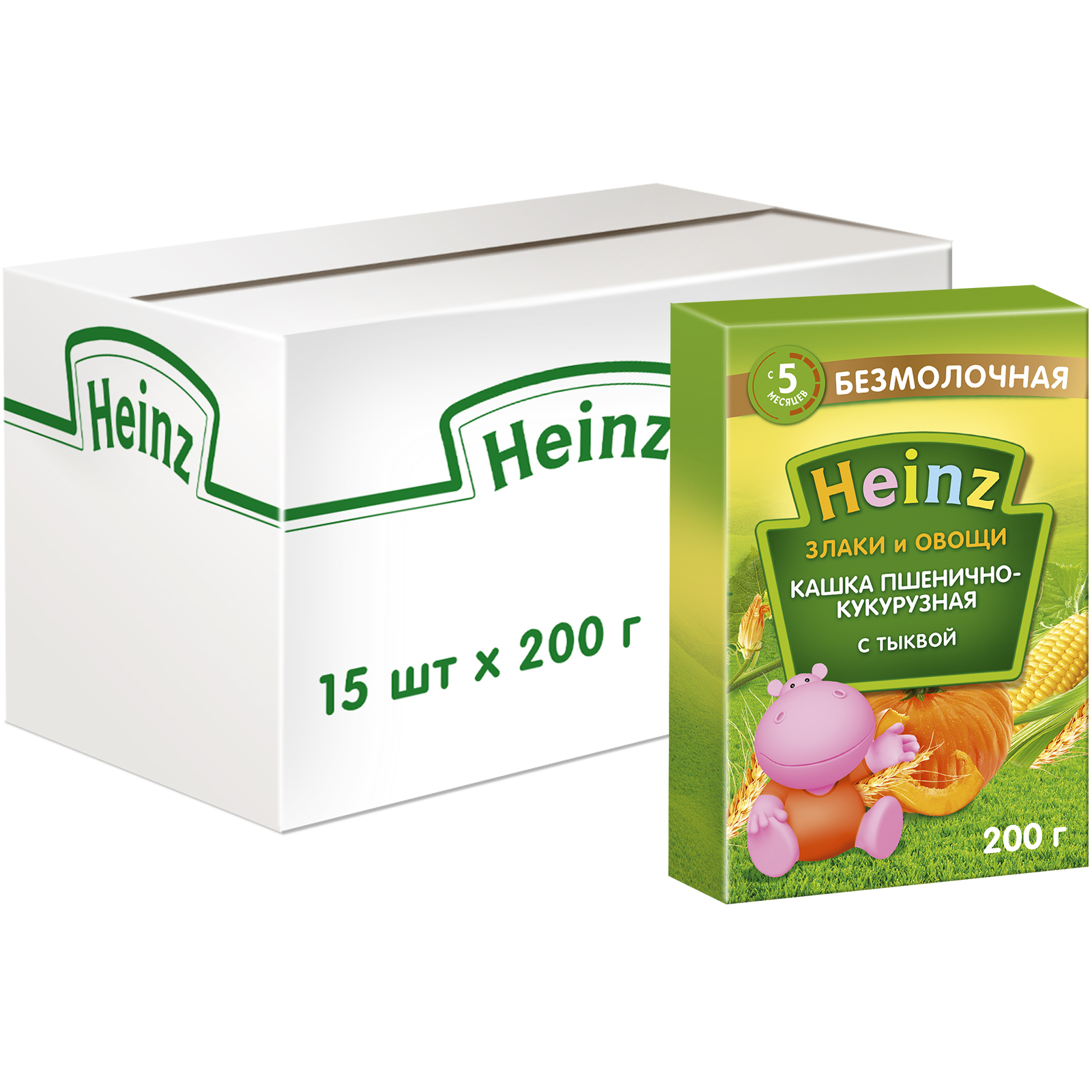 Каша Heinz безмолочная пшенично-кукурузная с тыквой 200г с 5месяцев - фото 6