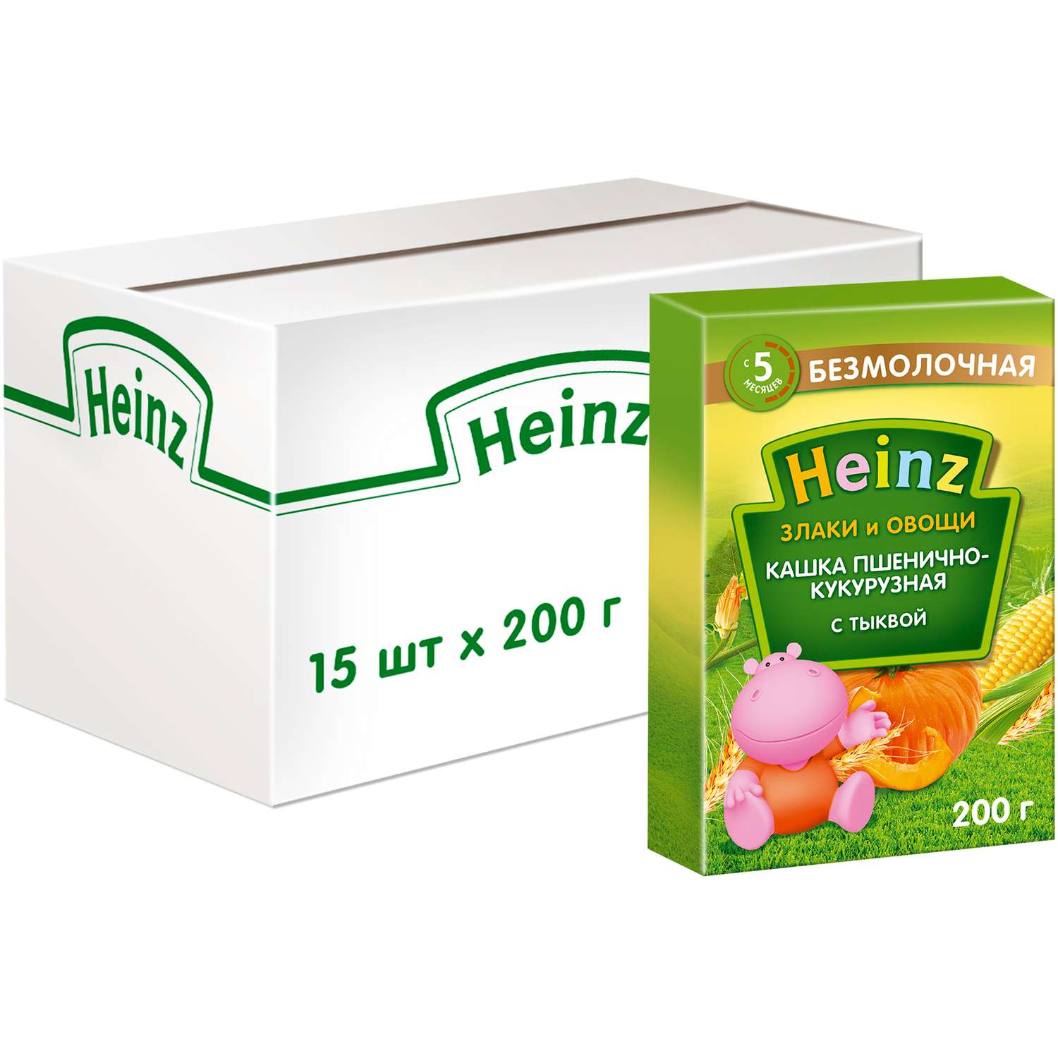 Каша Heinz безмолочная пшенично-кукурузная с тыквой 200г с 5месяцев - фото 6
