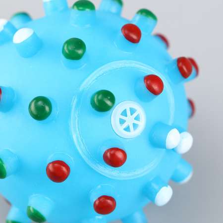 Игрушка Пижон пищащая «Бактерия»для собак 6.3 см голубая
