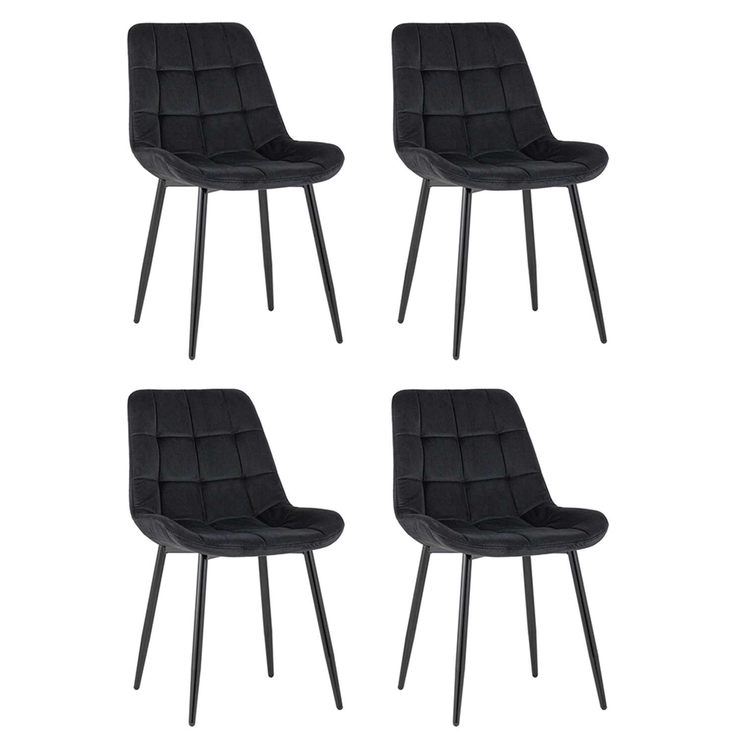 Комплект стульев Stool Group для кухни 4 шт Флекс велюр черный - фото 2