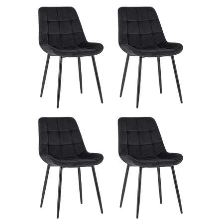 Комплект стульев Stool Group для кухни 4 шт Флекс велюр черный