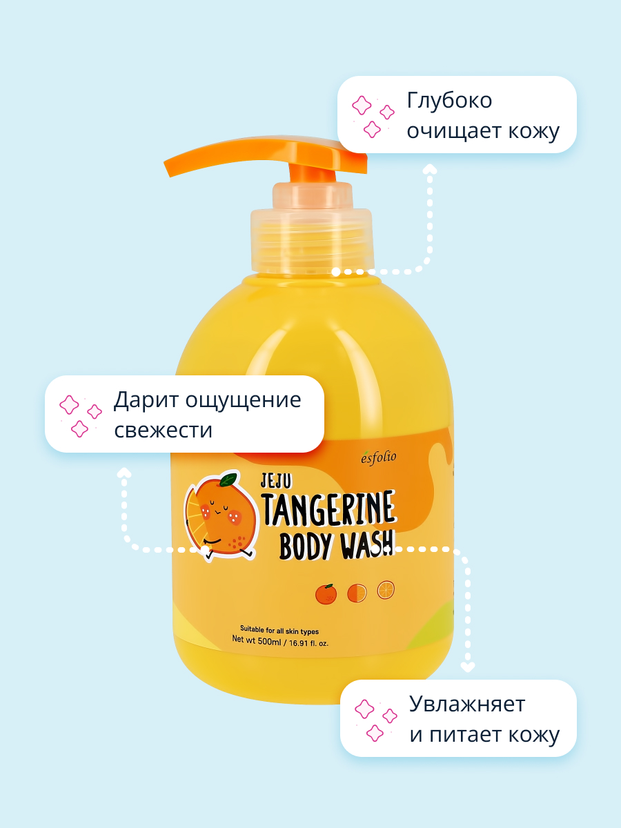 Гель для душа Esfolio Tangerine освежающий 500 мл - фото 3