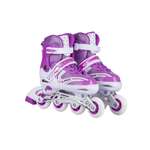 Роликовые коньки BABY STYLE раздвижные 34-37 S шлем и защита светящиеся колеса фиолетовый