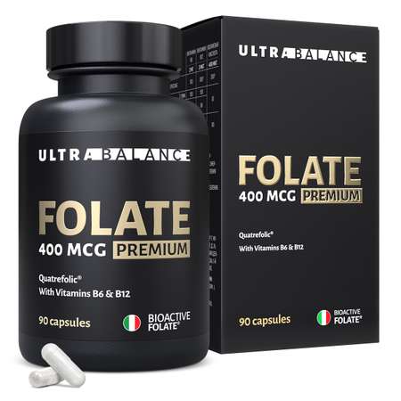Метилфолат премиум витамины UltraBalance Фолат 400 мкг фолиевая кислота бад для здоровья женщин 90 капсул