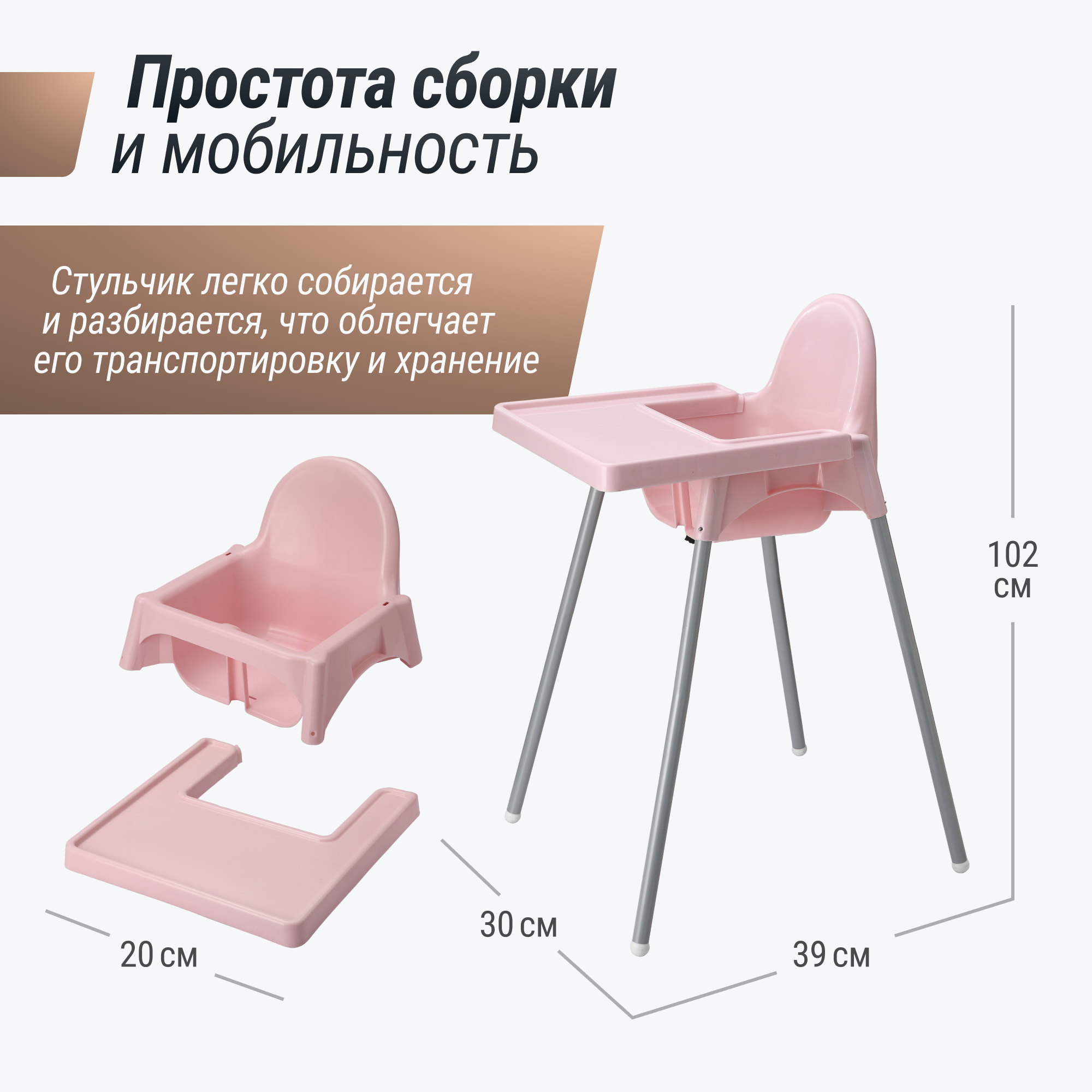 Стул для кормления UNIX Kids Fixed Rose для кормления ребенка - фото 5