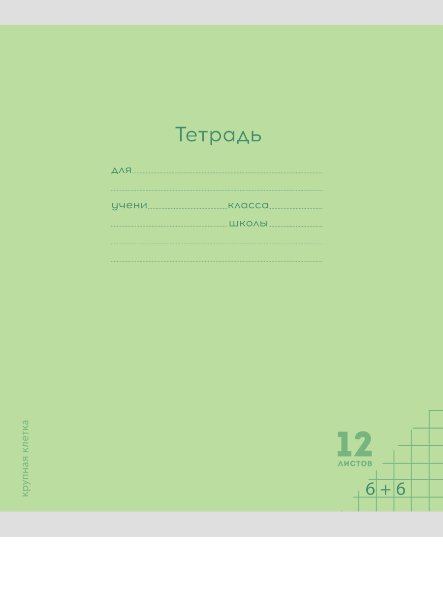 Тетрадь 12л классика Prof-Press Крупная клетка комплект 10 штук - фото 5