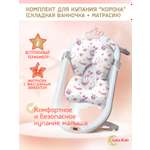 Ванночка для новорожденных LaLa-Kids складная с матрасиком и термометром в комплекте