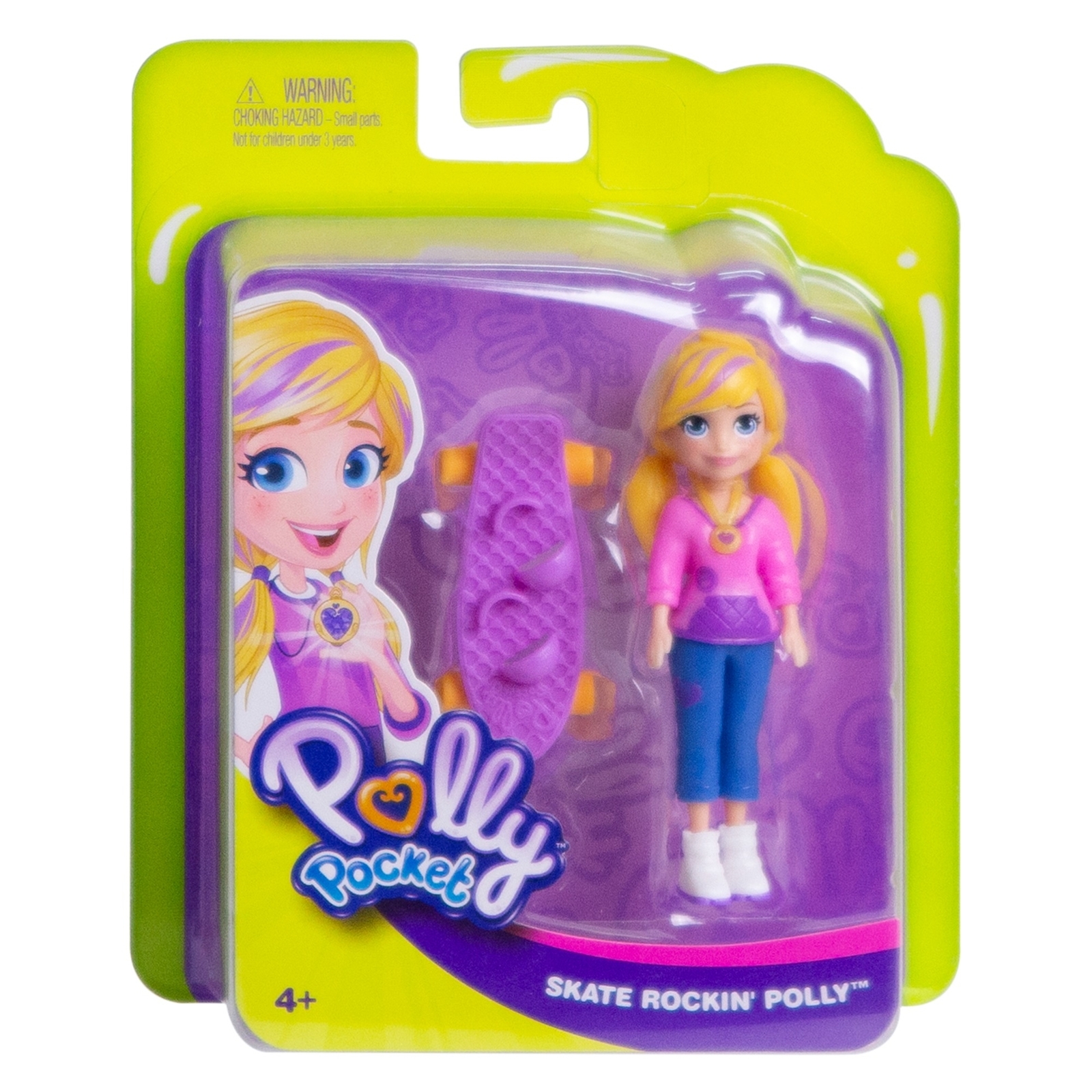 Кукла POLLY POCKET Полли на скейте FTP68 купить по цене 99 ₽ в  интернет-магазине Детский мир